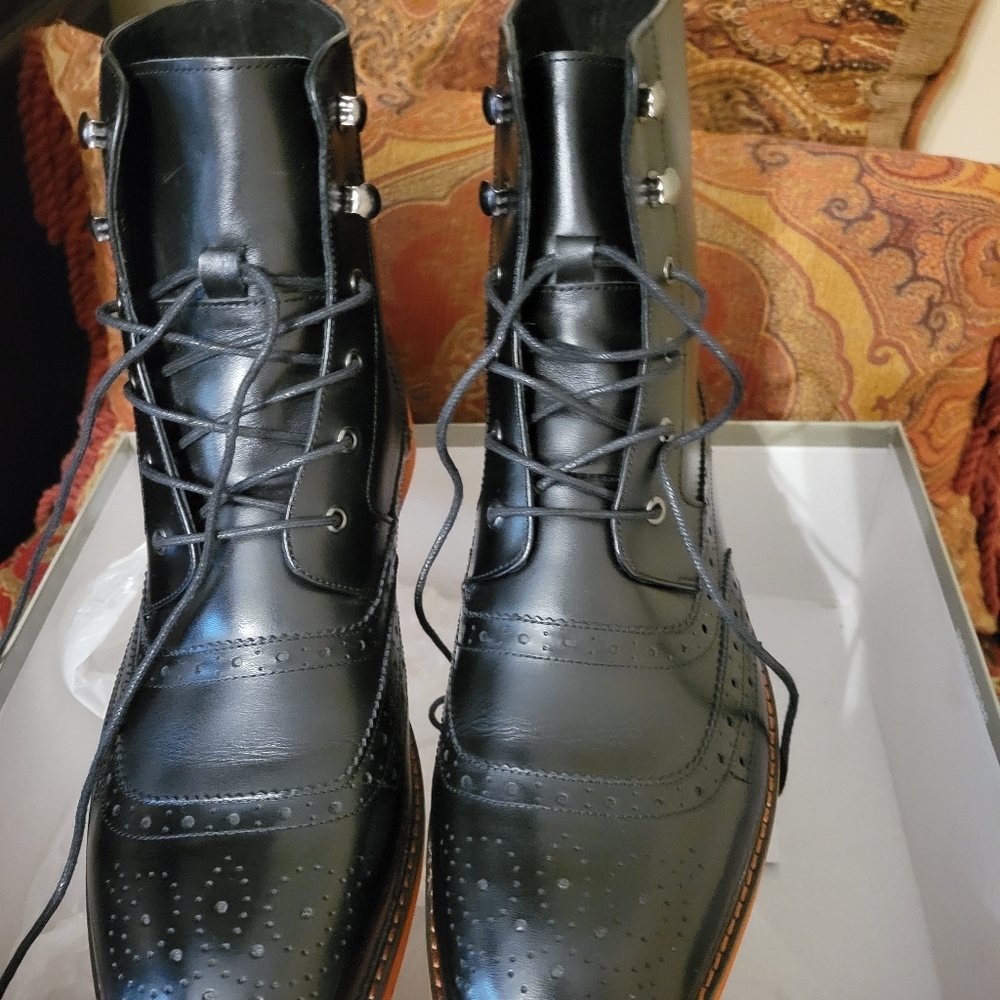 RARE style Giovanni Mens boots size 10.5 Black - Picture 5 of 6